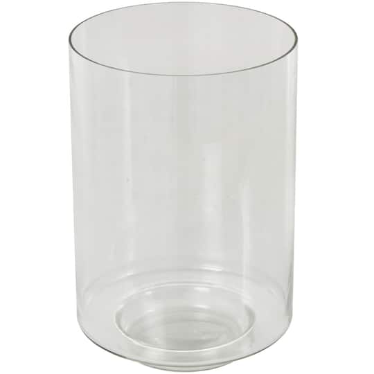 9.5" Clear Glass Wide Minimalistic Decorative Vase